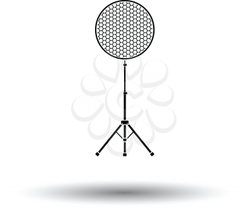 Icon of beauty dish flash. White background with shadow design. Vector illustration.