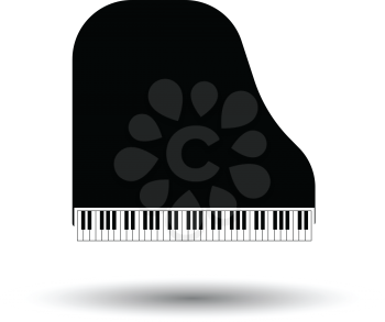 Grand piano icon. White background with shadow design. Vector illustration.