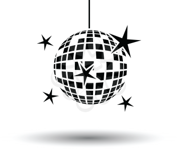 Night clubs disco sphere icon. White background with shadow design. Vector illustration.