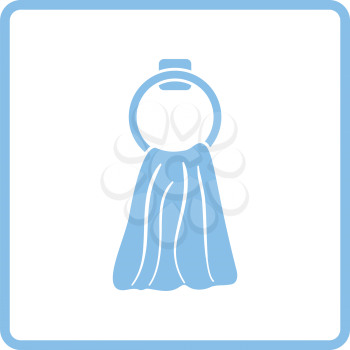 Hand towel icon. Blue frame design. Vector illustration.