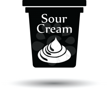 Sour cream icon. White background with shadow design. Vector illustration.