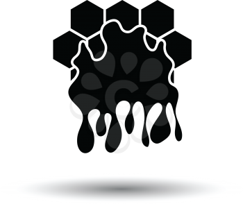 Honey icon. White background with shadow design. Vector illustration.