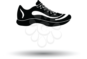 Sneaker icon. White background with shadow design. Vector illustration.