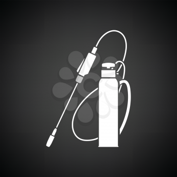 Garden sprayer icon. Black background with white. Vector illustration.