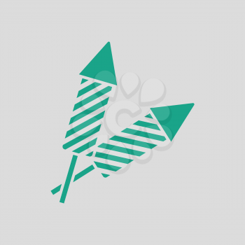 Party petard  icon. Gray background with green. Vector illustration.