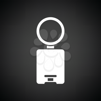 Trash can icon. Black background with white. Vector illustration.