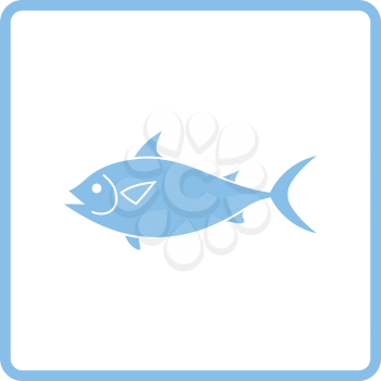 Fish icon. Blue frame design. Vector illustration.