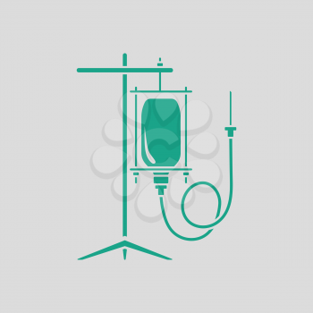 Drop counter icon. Gray background with green. Vector illustration.