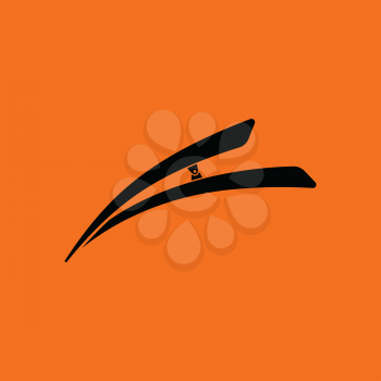 Hair clip icon. Orange background with black. Vector illustration.