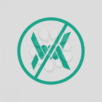 Barbed wire icon. Gray background with green. Vector illustration.
