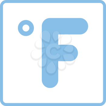 Fahrenheit degree icon. Blue frame design. Vector illustration.