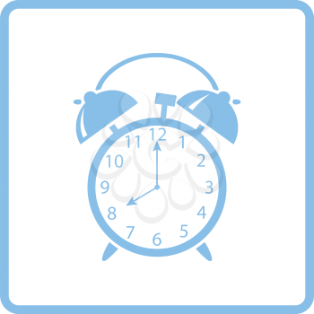 Alarm clock icon. Blue frame design. Vector illustration.