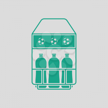 Soccer field bottle container  icon. Gray background with green. Vector illustration.