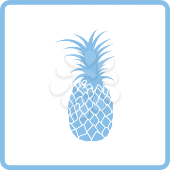 Pineapple icon. Blue frame design. Vector illustration.