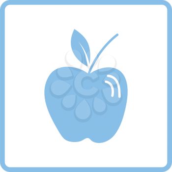 Apple icon. Blue frame design. Vector illustration.