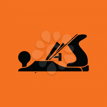 Jack-plane tool icon. Orange background with black. Vector illustration.