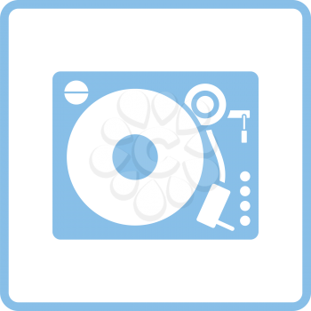 Vinyl player icon. Blue frame design. Vector illustration.