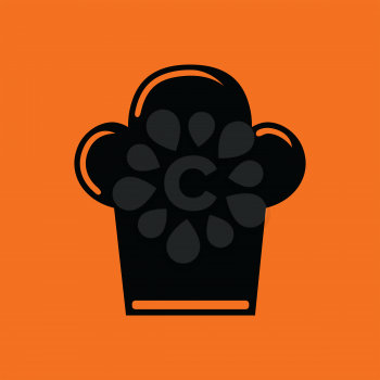 Chief cap icon. Orange background with black. Vector illustration.