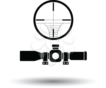 Scope icon. White background with shadow design. Vector illustration.