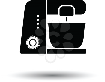 Kitchen food processor icon. White background with shadow design. Vector illustration.