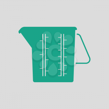 Measure glass icon. Gray background with green. Vector illustration.