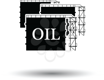 Oil tank storage icon. White background with shadow design. Vector illustration.