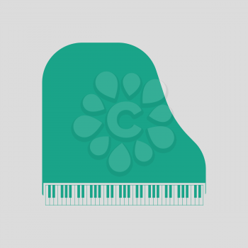Grand piano icon. Gray background with green. Vector illustration.