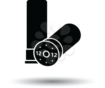 Hunt gun ammo icon. White background with shadow design. Vector illustration.