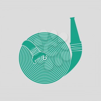 Fire hose icon. Gray background with green. Vector illustration.