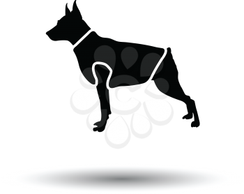 Dog cloth icon. Black background with white. Vector illustration.