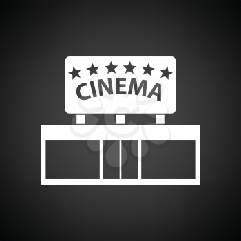 Cinema entrance icon. Black background with white. Vector illustration.