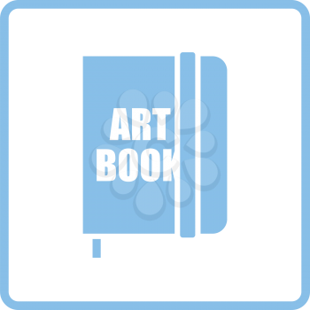 Sketch book icon. Blue frame design. Vector illustration.