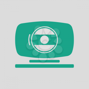 Webcam icon. Gray background with green. Vector illustration.