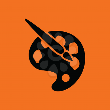 Palette toy ico. Orange background with black. Vector illustration.