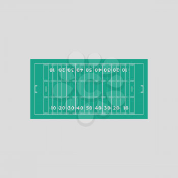 American football field mark icon. Gray background with green. Vector illustration.