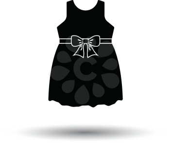Baby girl dress icon. White background with shadow design. Vector illustration.