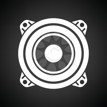 Loudspeaker  icon. Black background with white. Vector illustration.