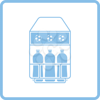 Soccer field bottle container  icon. Blue frame design. Vector illustration.
