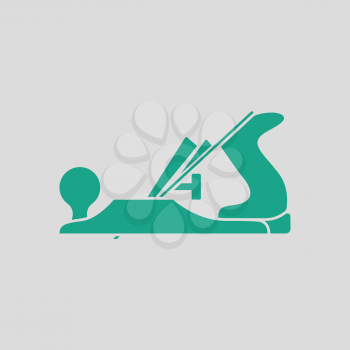 Jack-plane tool icon. Gray background with green. Vector illustration.