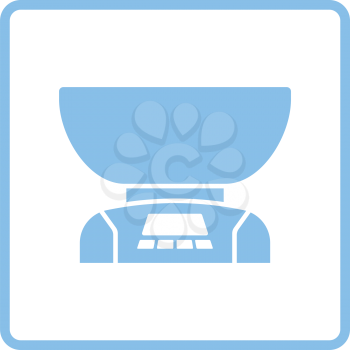 Kitchen electric scales icon. Blue frame design. Vector illustration.