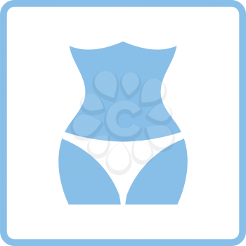 Slim waist icon. Blue frame design. Vector illustration.