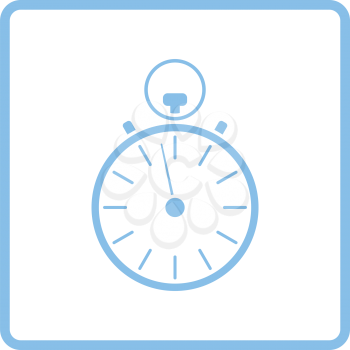 Stopwatch icon. Blue frame design. Vector illustration.