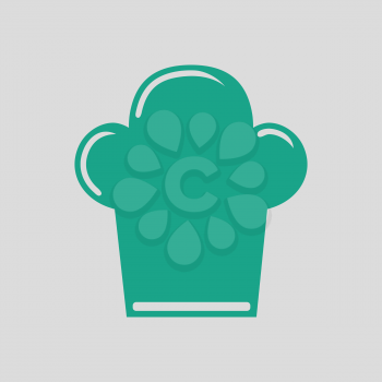 Chief cap icon. Gray background with green. Vector illustration.