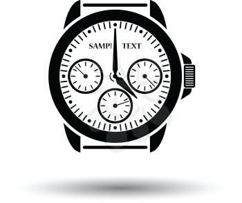 Watches icon. White background with shadow design. Vector illustration.