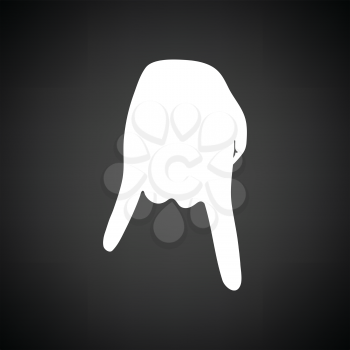 Baseball catcher gesture icon. Black background with white. Vector illustration.