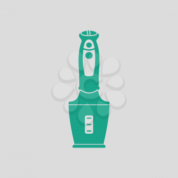 Baby food blender icon. Gray background with green. Vector illustration.