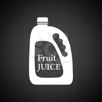 Fruit juice canister icon. Black background with white. Vector illustration.