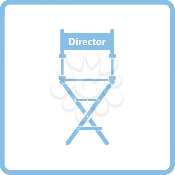 Director chair icon. Blue frame design. Vector illustration.