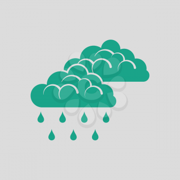 Rain icon. Gray background with green. Vector illustration.