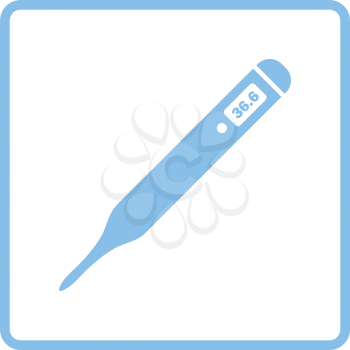 Medical thermometer icon. Blue frame design. Vector illustration.